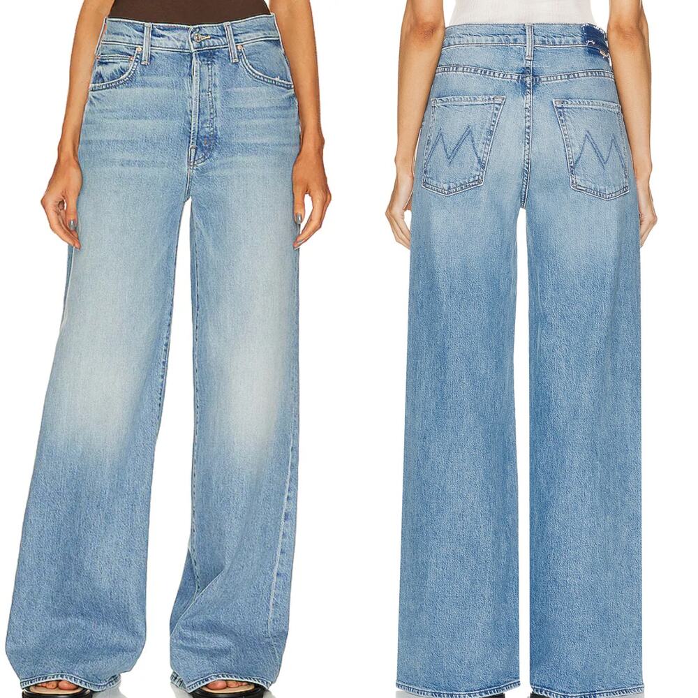 MOTHER The Ditcher Roller Sneak Wide Leg Jeans in Psych! Size 25